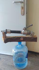 vintage fire hose display