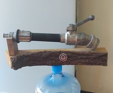 vintage fire hose display