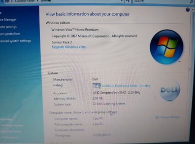 Compaq Presario CQ60-218EA 15.6 Laptop, AMD Semprom SI-42 2.1GHz, Windows Vista, 2GB Ram, 500GB HDD in Excellent condition, a True Blast from the Past