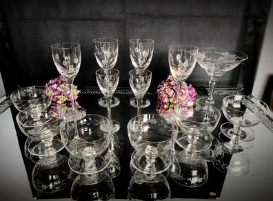Vintage Etched Crystal  Beautiful Bundle in Mint Condition
