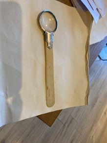 silver magnifying glasses 1910 hallmark English Birmingham ivory handle