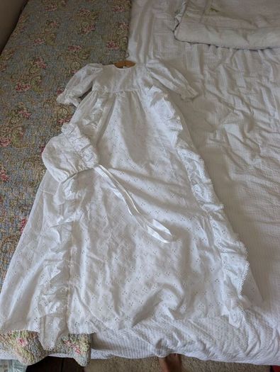 Full eyelet embroidery christening gown