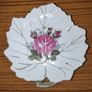 2 leaf shaped with gilt trim porcelain trinket dishes, marked Foreign Image 2