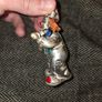925 Sterling Silver Italian Clown Playing Violin Statue Image 4