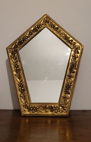 Art & crafts embossed brass mirror
