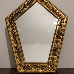 Art & crafts embossed brass mirror