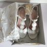 Ana Roman Ladies Pearly White & Grey / Silver Sandals Mother Of The Bride New With Box Size UK2 CAN POST Image 4