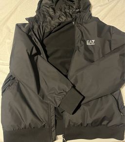 Emporio armani EA7 bomber winter jacket hoodie size XXL BLACK