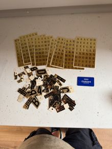Adhesive numbers and letters  black gold metal