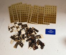 Adhesive numbers and letters  black gold metal
