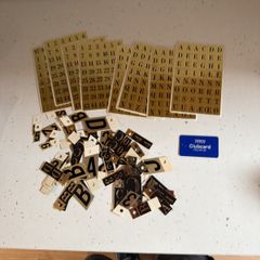Adhesive numbers and letters  black gold metal