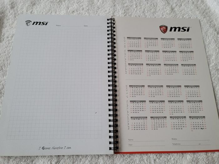 MSI Gaming NotePad Squared Graph Paper Brand New