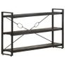 3-Tier Bookcase Black 140x30x80 cm Solid Mango Wood Image 7