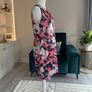 Ladies Pink & Navy Floral Midi Dress from Apricot Image 7