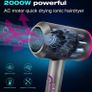 Professional Hair Dryer 2000W Powerful Ionic Hairdryer with Diffuser Blow Dryer with 2 Speeds, 3 Heating and Cool Button for Women Man Home Travel Salon Curly and Straight Hair (FREE POSTAGE) Image 5