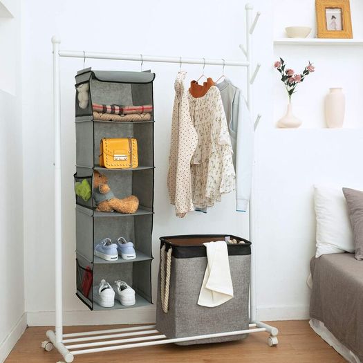 BrilliantJo Hanging Storage 5 Shelves Wardrobe Closet Organiser - Brand New