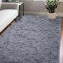 Plush Fluffy Non-slip Shaggy Rugs Living Room, 140x200cm, Grey Non-slip soft area rug, plush bedroom carpet. Ideal for dorm, teen room, playroom, study, office, Modern indoor furry decor. Image 5