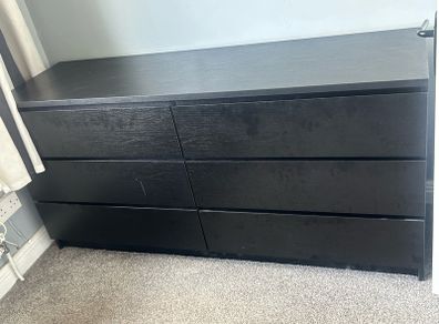 Ikea Black double chest of drawers