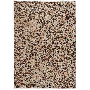 Rug Genuine Leather Patchwork 120x170 cm Square Brown/White