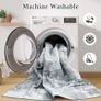 Modern Abstract Area Rugs Living Room 120x160cm, Machine Washable Non-Slip Short Pile Rug, Durable Faux Wool Carpet for Bedroom, Dining Room, Home Office, Grey Image 4