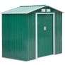 NEW SALE | 7ft x 4ft Lockable Garden Shed Large Patio Roofed Tool Metal Storage Building Foundation Sheds Box Outdoor Furniture, Green Image 2