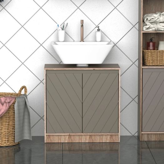 Under Sink Storage Cabinet Floor Standing Cupboard w/ Adjustable Shelf Bathroom Cabinet 2 Doors  (FREE SHIPPING)