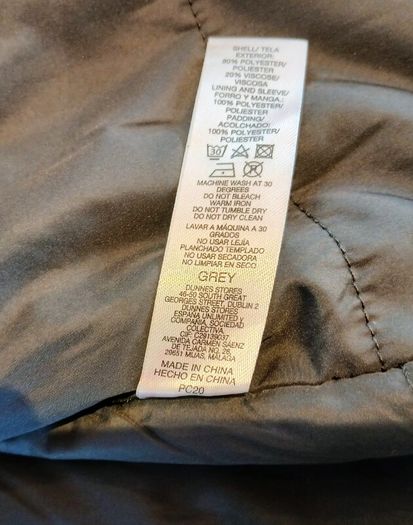 Paul Costelloe Living Men Grey Padded Quilted Jacket - Size XL