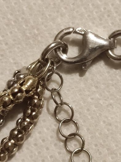 Sterling silver 3 tones necklace