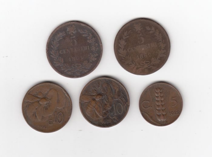 ITALY, 5 x coins (No: 427)
