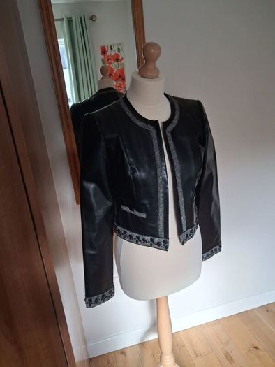 Glamerous Joseph Ribkoff Faux Leather Embellished Jacket 10