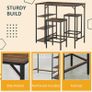 3 Piece Industrial Bar Table Set, Bar Table with 2 Stools and Side Shelf, Kitchen Table and Chairs for Dining Room, Dinette Image 6