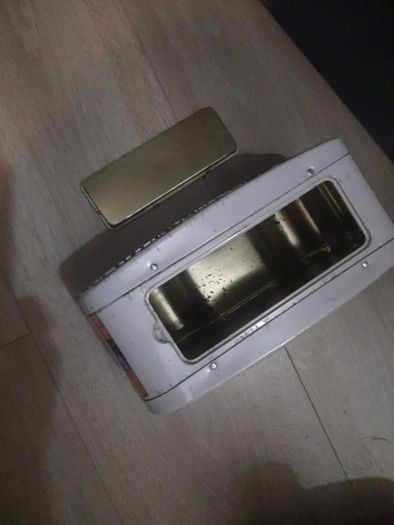 vintage style camper van tin box