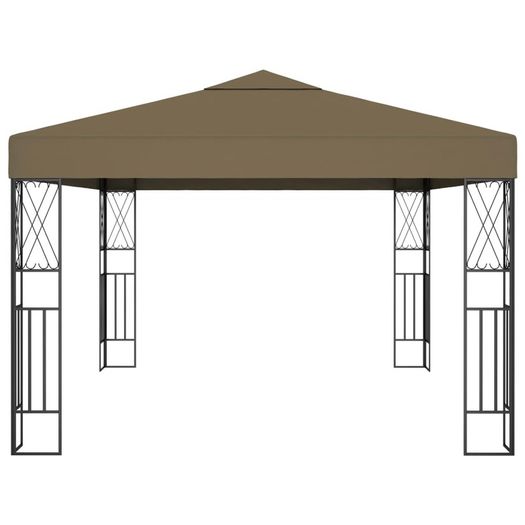 Gazebo with String Lights 3x4 m Taupe Fabric
