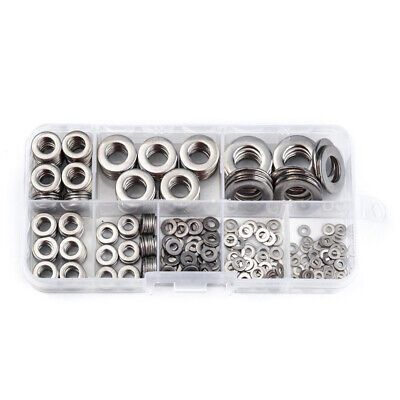 360pcs 9 Sizes 304 Stainless Steel Flat Washers Assortment Kit (M2 M2.5 M3 M4 M5 M6 M8 M10 M12) Suitable for Home Decorat