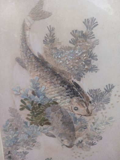 Fish Swimming, signed, painting, D18