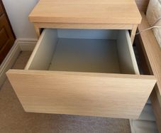 IKEA MALM  2 Drawer Chest White Stained Oak Veneer