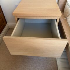 IKEA MALM  2 Drawer Chest White Stained Oak Veneer