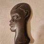African carved black wood profile silhouette wall hanging Image 8