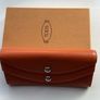 TODS Wallet Leather Foldover  Orange NEW Image 2