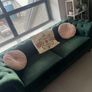 Green Crushed velvet couch Image 2