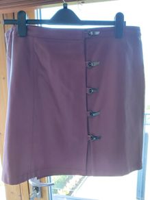 Rowena Avenue Burgundy PU Leather Skirt  XL