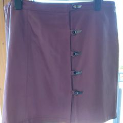 Rowena Avenue Burgundy PU Leather Skirt  XL