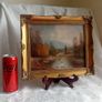 PRICE DROP Oil on canvas, Autumn scene in gilted frame 12" X  10" Image 4