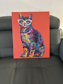 Diamond cat picture - on a canvas