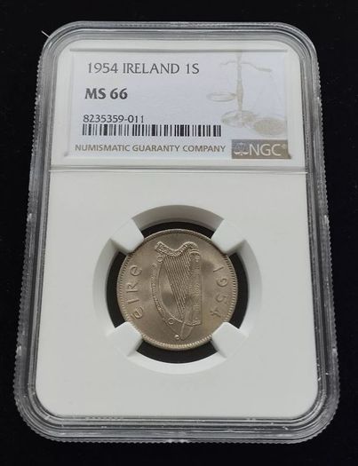 Ireland 1954 | 1 Shilling | 1s | Bull | KM.14a | MS66