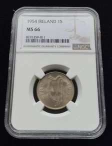 Ireland 1954 | 1 Shilling | 1s | Bull | KM.14a | MS66