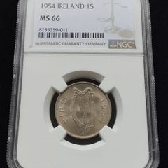 Ireland 1954 | 1 Shilling | 1s | Bull | KM.14a | MS66