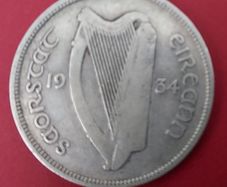 Ireland 1934 Harp Florin Low Mintage in Very Fine condition
