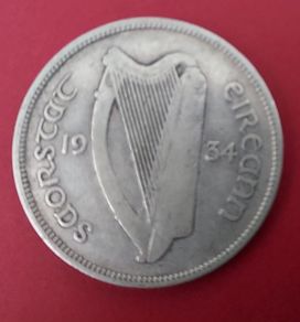 Ireland 1934 Harp Florin Low Mintage in Very Fine condition