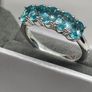 Sterling silver ring with Paraiba Apatite. Image 2